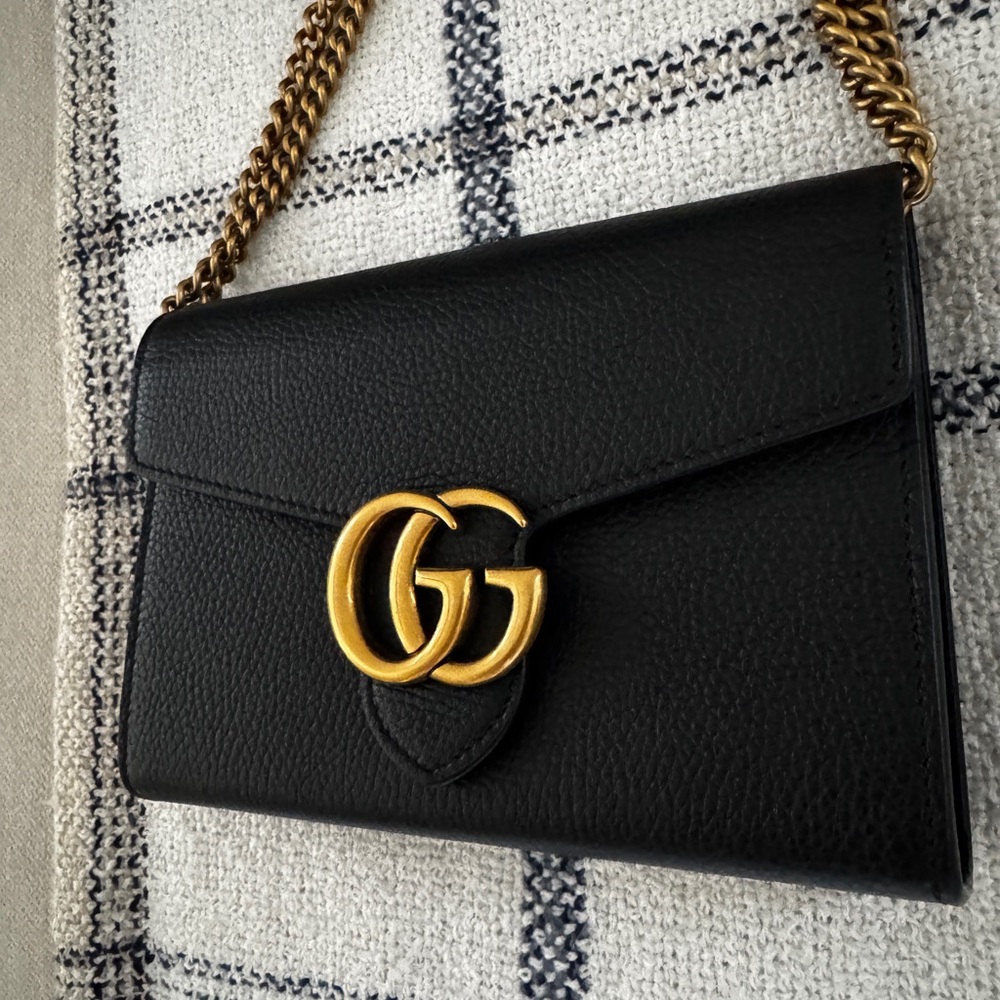 Gucci GG Marmont Small Shoulder Bag Black Leather w/ Box & Dust Bag - Picture 8 of 9